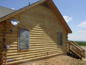 log home walnut blasting